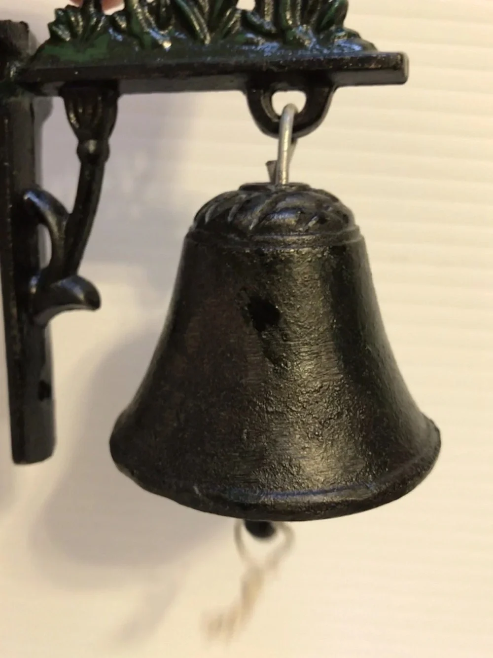 Cast Iron Horse Wall Bell in Gold and Dark Green